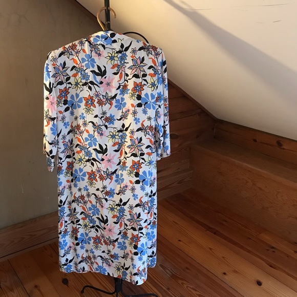 ModCloth Cream Floral Robe/Duster, EUC, S/M - Picture 2 of 12